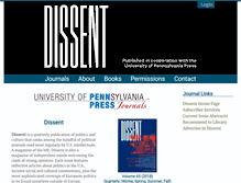 Tablet Screenshot of dissent.pennpress.org